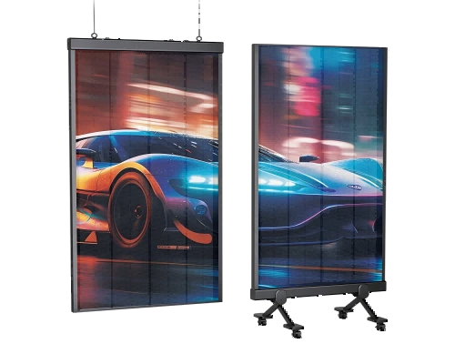 STP series transparent LED poster screen application STP series transparent LED poster screen application